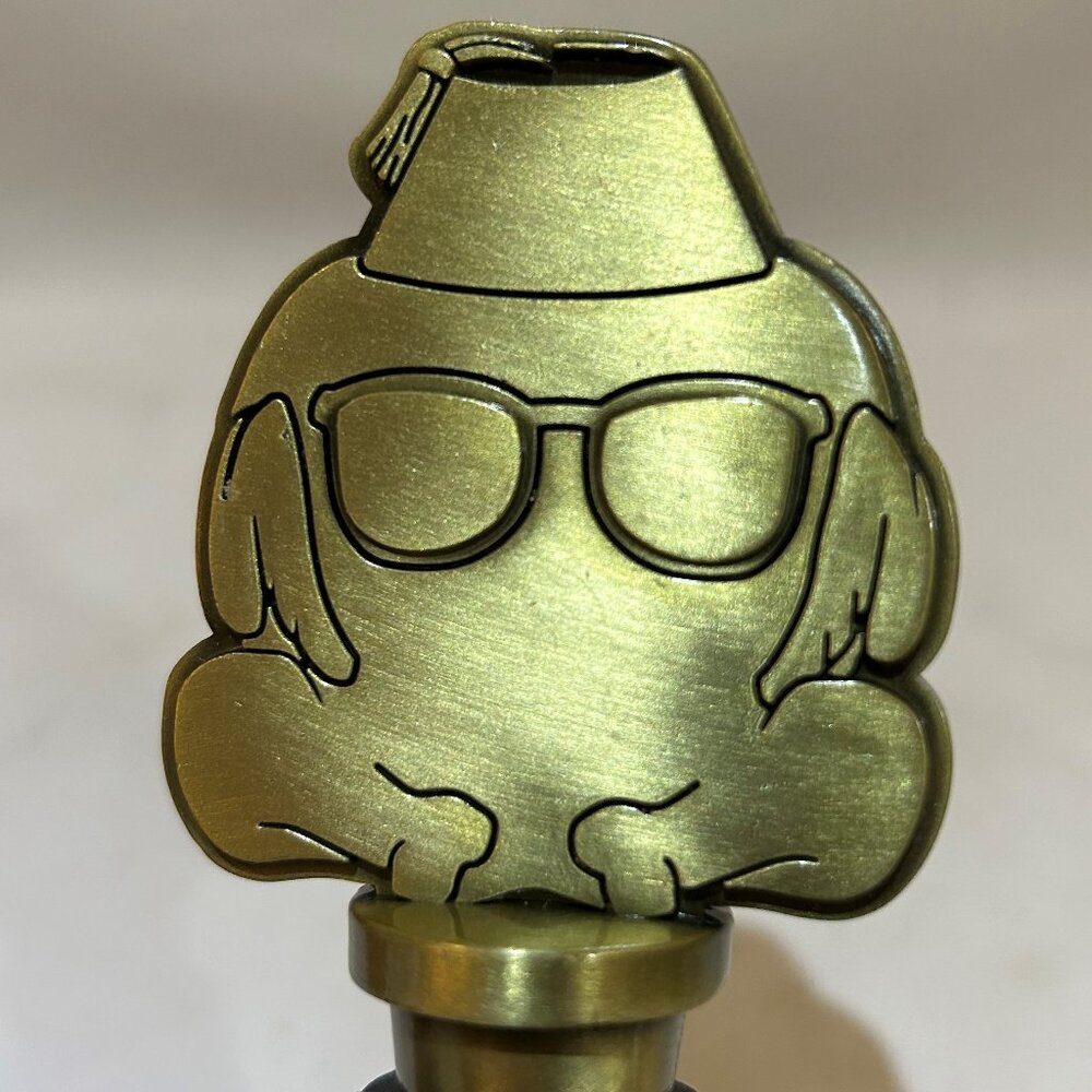 Friends the TV Show Turkey Head Metal Wine Bottle Stopper Gold Tone